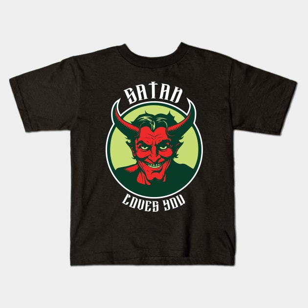 satan loves you Kids T-Shirt by vectrus